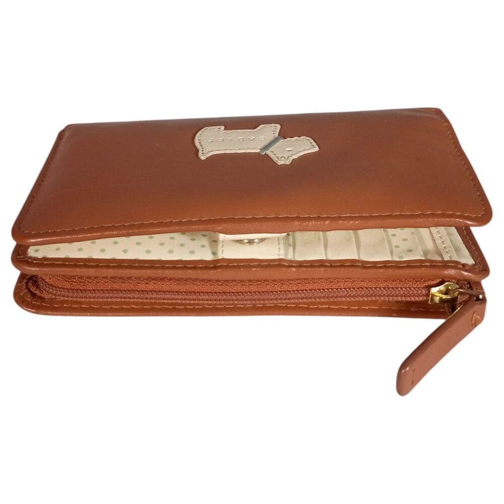 Radley Medium Bifold Leather Wallet Heritage Dog Logo Zip Top Brown - Picture 7 of 9